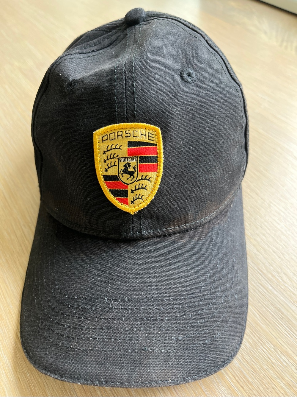 Vintage Black Embroidered Porsche Design Logo Adjustable Baseball Cap Hat Men